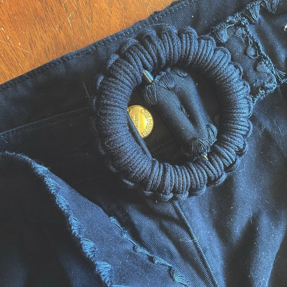 Farm Rio Black Twill Belted Wide Pants - Picture 4 of 9